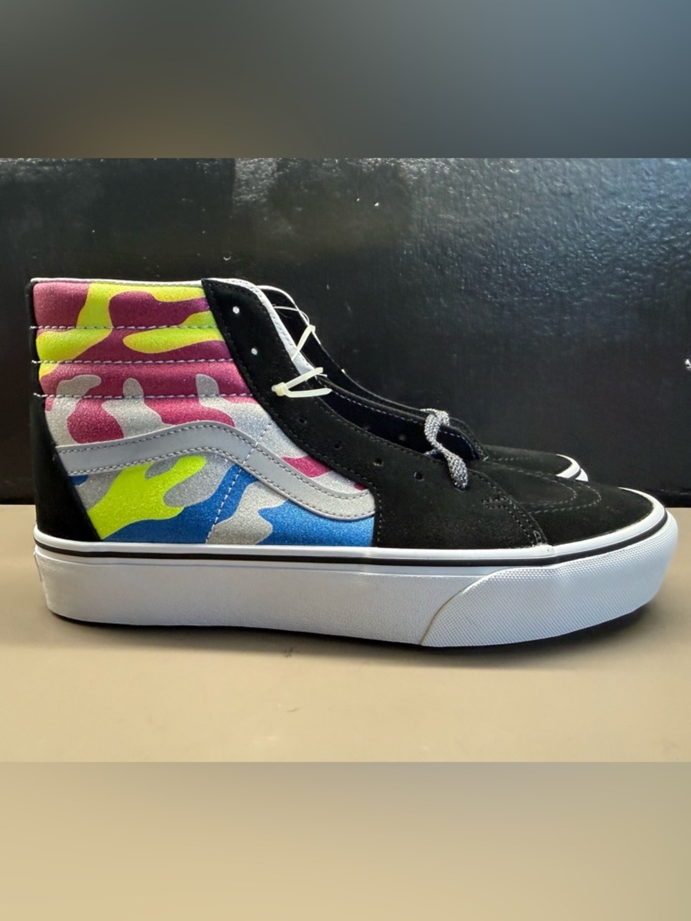 New Men’s Vans Sk8 Hi Platform 2 After Dark Suede Multicolor Camo White Men 10